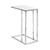 18.25" x 10.25" x 24" Chrome Metal Tempered Glass Accent Table