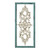 Distressed White And Turquoise Framed Scroll Metal Panel