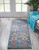 Homeroots Home Decor Denim Blue Florals Distressed Runner Rug, 2 x 6 Inch