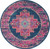 4' Blue And Pink Medallion Distressed Round Rug