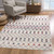 4' X 6' White Modern Geometric Grid Area Rug