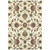 4' X 6' Ivory Green Blue Red Salmon And Yellow Floral Power Loom Stain Resistant Area Rug