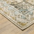 2' X 8' Grey Blue Beige And Gold Oriental Power Loom Stain Resistant Runner Rug
