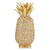 11" Faux Crystal and Gold Pineapple Sculpture