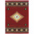 2' X 3' Red And Beige Ikat Pattern Scatter Rug