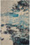 4' X 6' Ivory And Teal Blue Abstract Power Loom Non Skid Area Rug