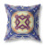 20"x20" Blue Muted Orange Cream Zippered Broadcloth Geometric Throw Pillow