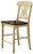 22" X 19.5" X 41.5" 2Pc Buttermilk And Oak Counter Height Chair