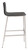 Set of Two Designer Black Faux Leather and Steel Barstools