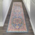 6' Teal And Ivory Medallion Distressed Runner Rug