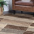 8' Beige Slate Gray And Brown Patchwork Round Rug