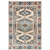 5' X 8' Ivory And Blue Oriental Power Loom Stain Resistant Area Rug
