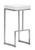 Set of Two White Faux Leather and Stainless Geometric Backless Barstools