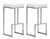 Set of Two White Faux Leather and Stainless Geometric Backless Barstools