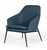 35" Dark Teal Faux Leather and Black Metal Modern Armchair