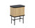 24" Natural and Black Modern Sliding Door Nightstand