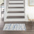 4' X 6' Ivory And Blue Geometric Distressed Area Rug