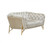 69" Pearl Tufted Velvet And Gold Chesterfield Love Seat