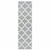 2' X 8' Grey And Ivory Geometric Shag Power Loom Stain Resistant Runner Rug Polyester