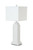 Set Of Two 30" White Shutter USB Table Lamps With White Rectangular Shade