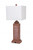 Set of 2 Light Red Louver Base Table Lamps with USB