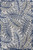 6’ x 9' Ivory and Navy Leaves Indoor Outdoor Area Rug