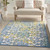 4’ x 6’ Ivory and Blue Indoor Outdoor Area Rug - 4512822813257