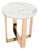 Designer's Choice White Faux Marble and Gold End Table