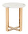 Designer's Choice White Faux Marble and Gold End Table