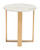 Designer's Choice White Faux Marble and Gold End Table
