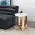 Designer's Choice White Faux Marble and Gold End Table
