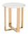 Designer's Choice White Faux Marble and Gold End Table