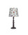 Distressed Brown Traditional Table Lamp with Birds Printed Shade