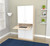White And Natural Finish Wood Computer Hutch Desk