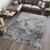 5' X 7' Gray And Black Abstract Distressed Area Rug