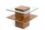 19" Walnut Veneer And Glass End Table