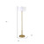 61" Brass Traditional Shaped Floor Lamp With White Drum Shade