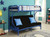 84" X 62" X 65" Twin Xl Over Queen Blue Metal Tube Futon Bunk Bed