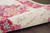 8' Ivory And Fuchsia Oriental Distressed Runner Rug