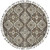 8' Gray Taupe And Ivory Round Wool Floral Tufted Handmade Stain Resistant Area Rug With Fringe