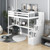 White Twin Size Loft Bed with Built In Desk and Stairway