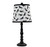 Black Traditional Table Lamp with Cow Printed Shade