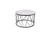 23" X 23" X 16" White Black Ceramic Iron Side Table