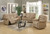 120" Contemporary Beige Fabric Sofa Set