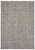 2' X 4' Blue Taupe And Ivory Floral Distressed Stain Resistant Area Rug