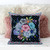 28x28 Black Blue Blown Seam Broadcloth Floral Throw Pillow