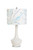 31" White Ceramic Table Lamp With White Brown And Blue Swirl Drum Shade