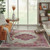 5' X 7' Ivory And Fuchsia Oriental Distressed Area Rug