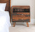 30" Dark Brown Two Drawer Live Edge Solid Wood Nightstand