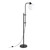 68" Black Adjustable Reading Floor Lamp With White Frosted Glass Globe Shade